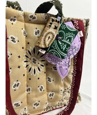 Bandana Tote - HAPPY MULTICOLORE -SABBIA OLIVA BORDEAUX