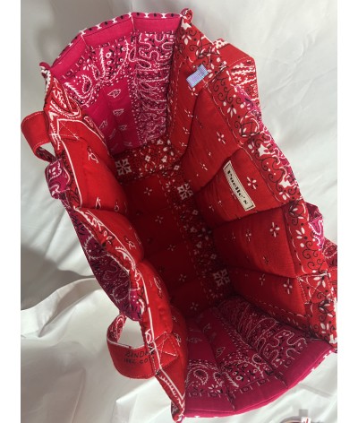 Bandana Tote - ROSE E SPINE - rosso e fucsia