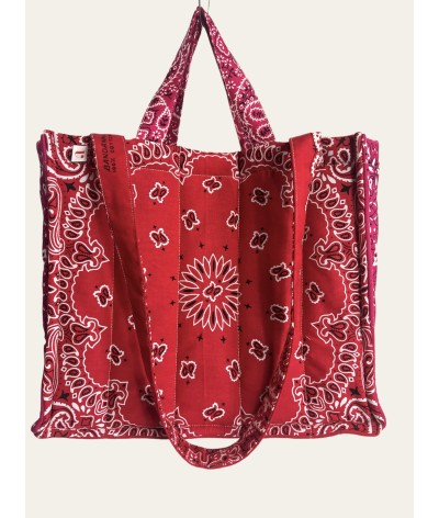 Bandana Tote - ROSE E SPINE - rosso e fucsia