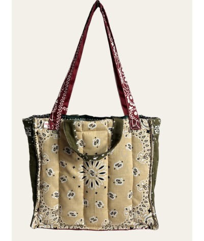 Bandana Tote - HAPPY MULTICOLORE -SABBIA OLIVA BORDEAUX