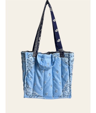 Bandana Tote - NUVOLOSA - azzurro e blu