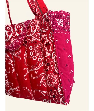 Bandana Tote - ROSE E SPINE - rosso e fucsia