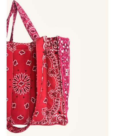 Bandana Tote - ROSE E SPINE - rosso e fucsia