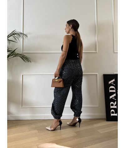 Pantalone PARIS cargo denim con paillettes